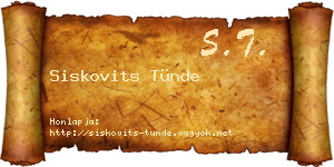 Siskovits Tünde névjegykártya